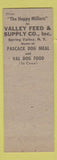Matchbook Cover - Valley Feed and Supply Spring Valley NY Schnauzer