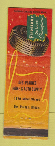 Matchbook Cover - Firestone Tires Des Plaines IL