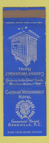 Matchbook Cover - George Vanderbilt Hotel Asheville NC