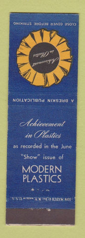 Matchbook Cover - Modern Plastics Breskin Publication plastic