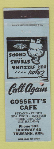 Matchbook Cover - Gossett's Cafe Trumann AR