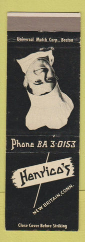 Matchbook Cover - Henrico's Restaurant New Britain CT