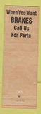 Matchbook Cover - Standard Brake Corp Cleveland OH