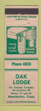 Matchbook Cover - Oak Lodge Manchester CT