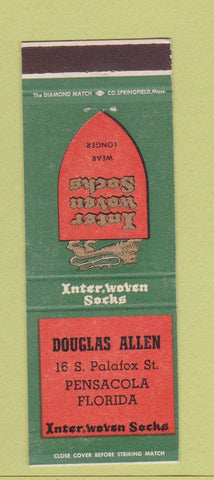 Matchbook Cover - Inter Woven Socks Douglas Allen Pensacola FL