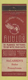Matchbook Cover - Botany 500 Men's Clothes McCarren's Butler PA