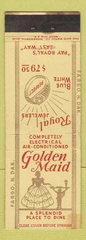 Matchbook Cover - Golden Maid Royal Jewelry Fargo ND WEAR