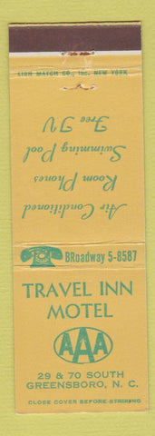 Matchbook Cover - Travel Inn Motel Greensboro NC