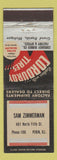 Matchbook Cover - Corduroy Tires Sam Zimmerman Pekin IL