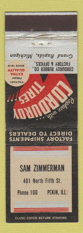 Matchbook Cover - Corduroy Tires Sam Zimmerman Pekin IL