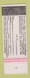 Matchbook Cover - Chicago Blitz Football Schedule 1984 USFL IL DD Bean