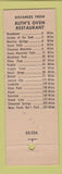 Matchbook Cover - Ruth's Oven Colorado Springs restaurant
