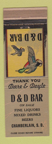 Matchbook Cover - D&D Bar Chamberlain SD