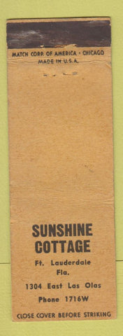 Matchbook Cover - Sunshine Cottage Fort Lauderdale FL