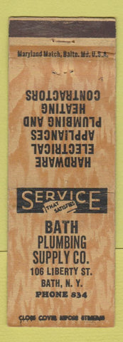 Matchbook Cover - Bath Plumbing Supply Bath NY