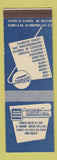 Matchbook Cover - Corsedes Insurance Sao Paulo Brazil SAMPLE