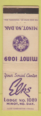 Matchbook Cover - Elks Lodge Minot ND