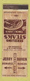 Matchbook Cover - Jerry Borden Restaurant Midway Club Bismarck Mandan ND