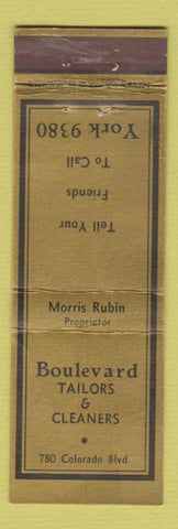 Matchbook Cover - Boulevard Tailors Cleaners CROWN