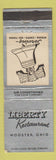 Matchbook Cover - Liberty Restaurant Wooster OH