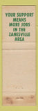 Matchbook Cover - Zip Zanesville OH Community Fund?