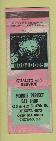 Matchbook Cover - Morris Perfect Eat Shop Chicago IL ARROW