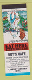 Matchbook Cover - Edy's Cafe Liberty Center IA hillbilly