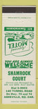 Matchbook Cover - Shamrock Court Motel Asheville NC