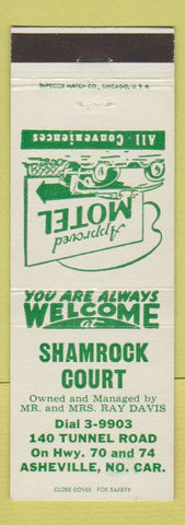 Matchbook Cover - Shamrock Court Motel Asheville NC