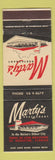 Matchbook Cover - Marty's Restaurant St Augustine FL