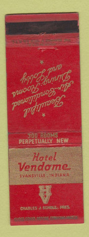 Matchbook Cover - Hotel Vendome Evansville IN WEAR