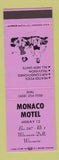 Matchbook Cover - Monaco Motel Wisconsin Dells WI