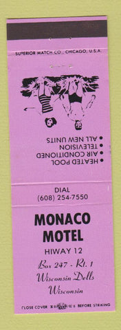 Matchbook Cover - Monaco Motel Wisconsin Dells WI