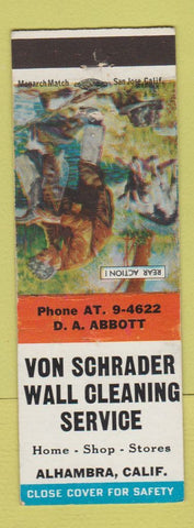 Matchbook Cover - Von Schrader Wall Cleaning Service Alhambra CA