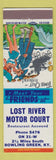 Matchbook Cover - Lost River Motor Court Motel Bowling Green KY hillbilly
