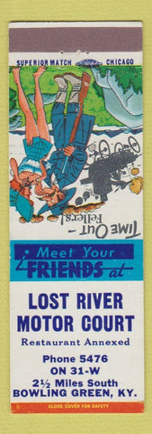 Matchbook Cover - Lost River Motor Court Motel Bowling Green KY hillbilly