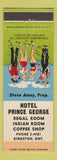 Matchbook Cover - Hotel Prince George Kingston ON hillbilly