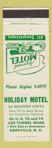 Matchbook Cover - Holiday Motel Asheville NC