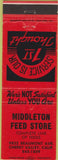 Matchbook Cover - Middleton Feed Store Cherry Valley CA