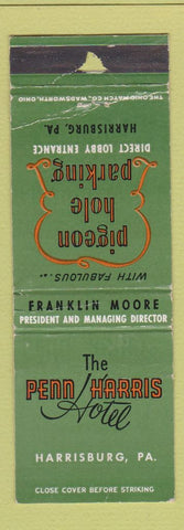 Matchbook Cover - Penn Harris Hotel Harrisburg PA WORN