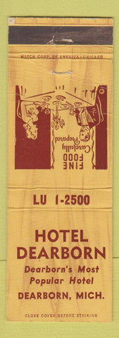 Matchbook Cover - Hotel Dearborn MI