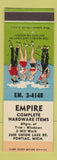 Matchbook Cover - Empire Hardware Pontiac MI hillbilly