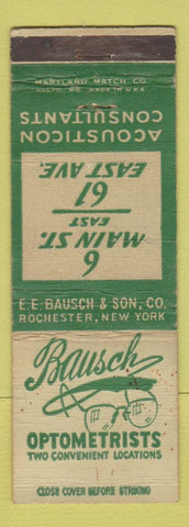 Matchbook Cover - Bausch Optometrists Rochester NY WEAR