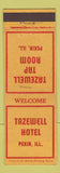Matchbook Cover - Tazewell Hotel Pekin IL WEAR