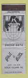 Matchbook Cover - Phil and Bill's Rock Island IL Restaurant