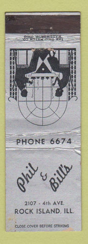 Matchbook Cover - Phil and Bill's Rock Island IL Restaurant