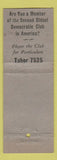 Matchbook Cover - The Democratic Club Denver Colorado