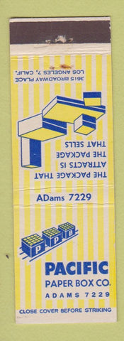 Matchbook Cover - Pacific Paper Box Comp;any Los Angeles CA