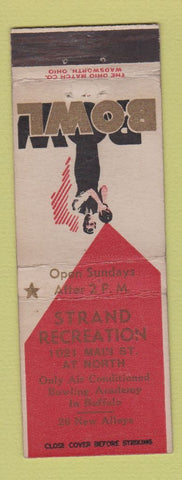 Matchbook Cover - Strand Recreation Bowling Buffalo NY