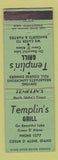 Matchbook Cover - Templin's Grill Coeur D Alene ID WEAR